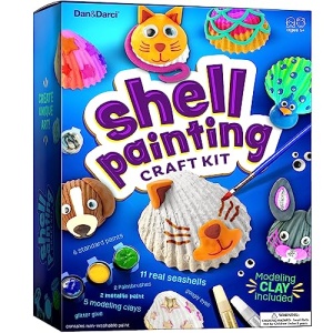 Kids Sea Shell Painting Kit - Arts & Crafts Gifts for Boys and Girls Ages 4-12 - Craft Activities Kits - Creative Art Activity Gift Toys for Age 4, 5, 6, 7, 8, 9, 10, 11 & 12 Year Old 4-6, 4-8, 8-12